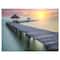 Designart - Wooden Sea Bridge and Sunset - Seashore Photo Canvas Print